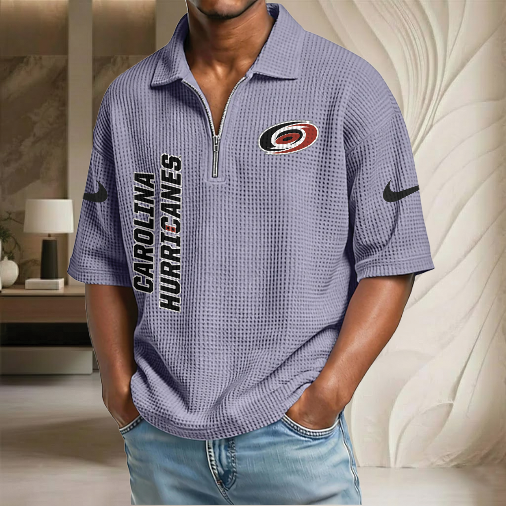 NHL x CH Waffle Half-Zip Polo Shirt HLP 070326 HLPHUONG