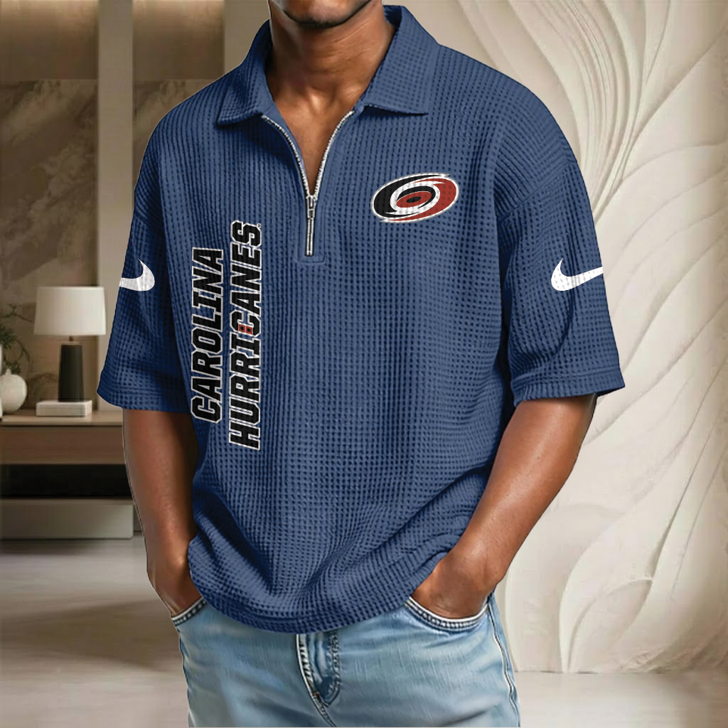 NHL x CH Waffle Half-Zip Polo Shirt HLP 070326 HLPHUONG