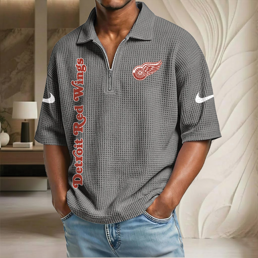 NHL x DRW Waffle Half-Zip Polo Shirt HLP 070326 HLPHUONG