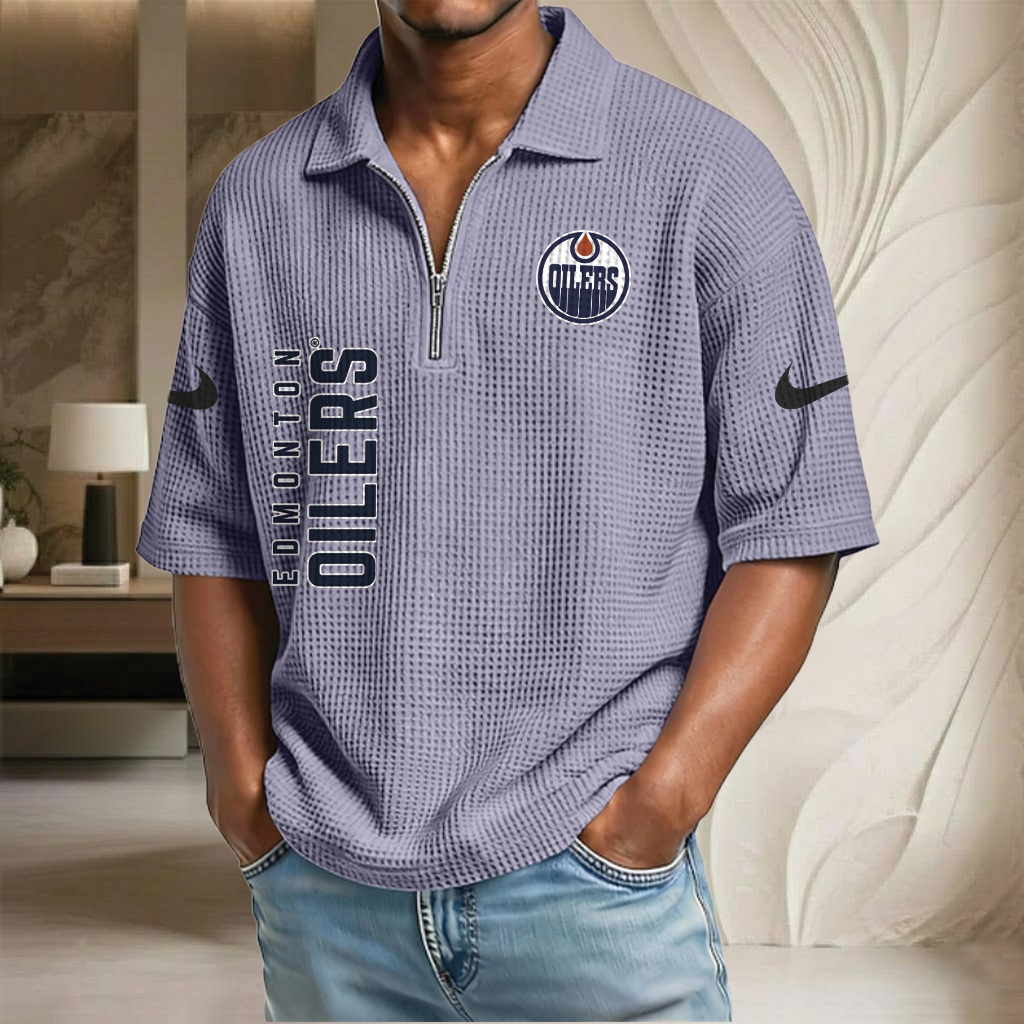 NHL x EO Waffle Half-Zip Polo Shirt HLP 070326 HLPHUONG