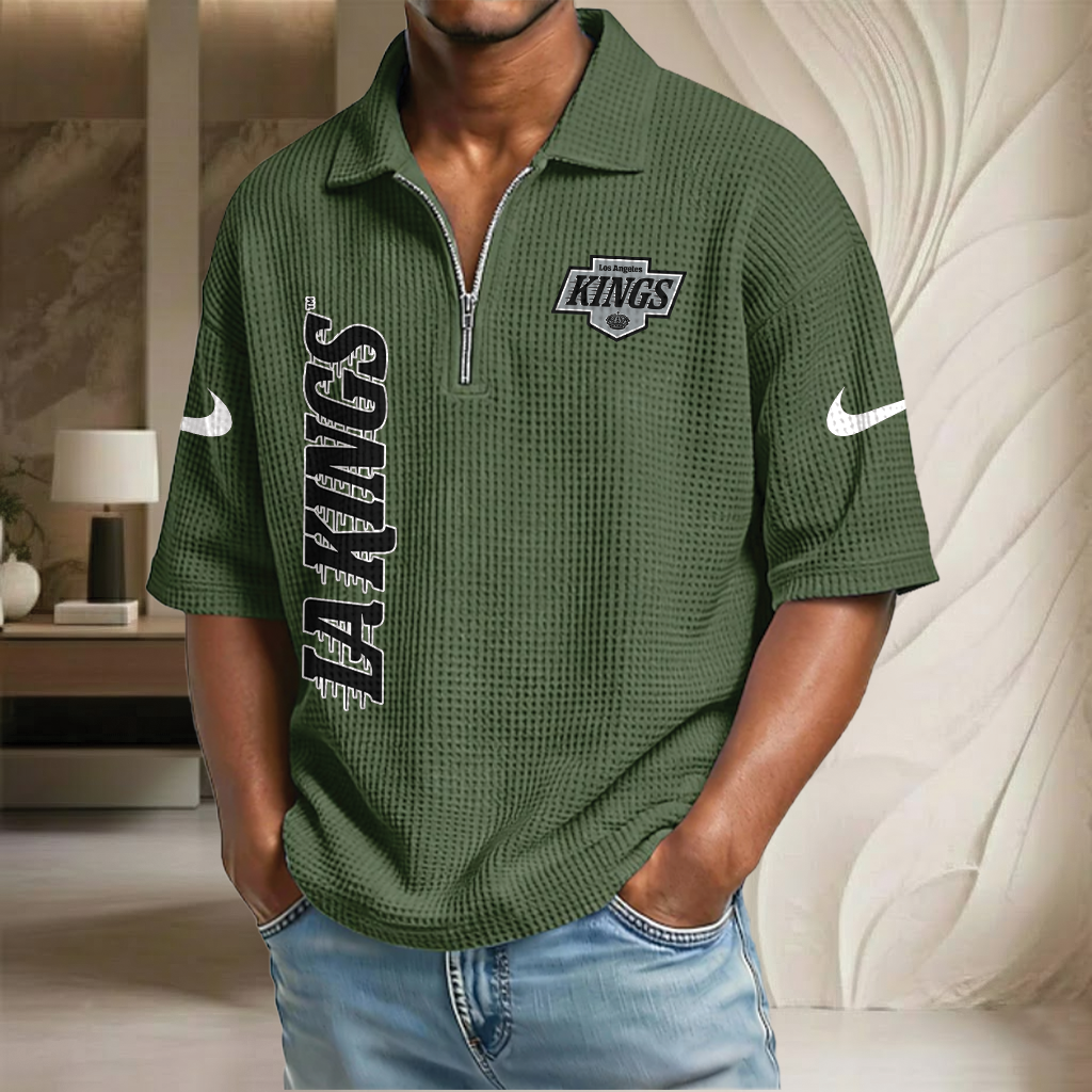 NHL x LAK Waffle Half-Zip Polo Shirt HLP 070326 HLPHUONG