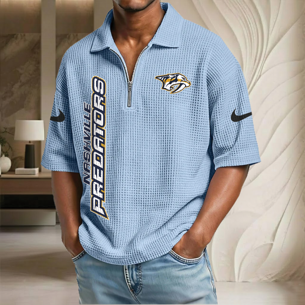 NHL x NP Waffle Half-Zip Polo Shirt HLP 070326 HLPHUONG