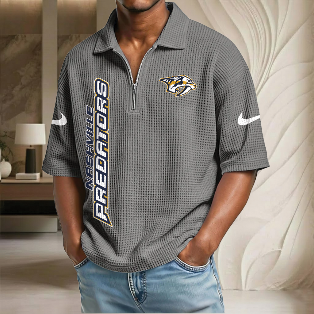 NHL x NP Waffle Half-Zip Polo Shirt HLP 070326 HLPHUONG