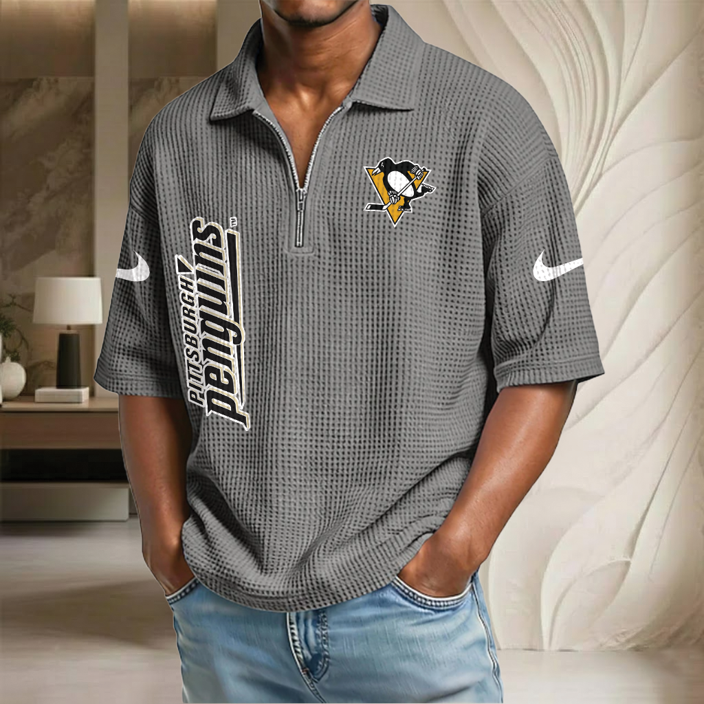 NHL x PP Waffle Half-Zip Polo Shirt HLP 070326 HLPHUONG