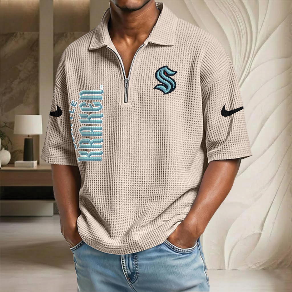 NHL x SK Waffle Half-Zip Polo Shirt HLP 070326 HLPHUONG