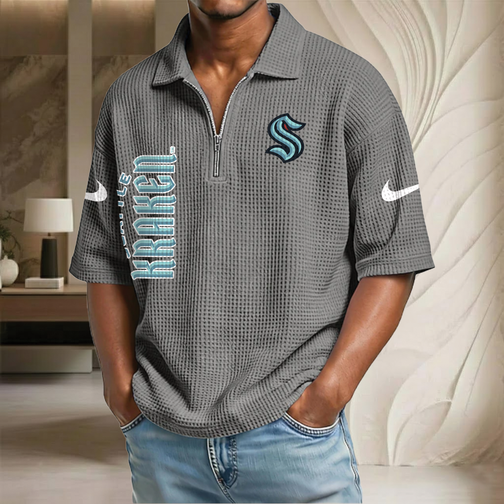 NHL x SK Waffle Half-Zip Polo Shirt HLP 070326 HLPHUONG
