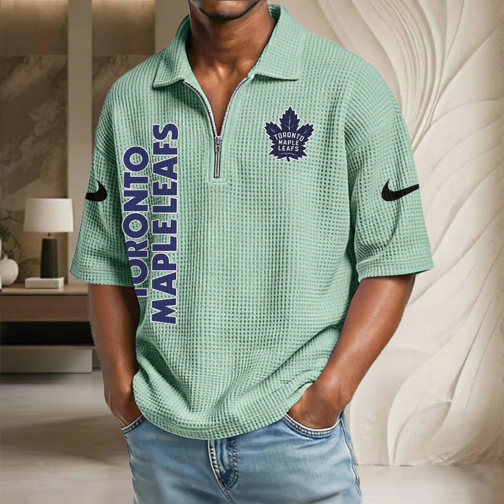 NHL x TML Waffle Half-Zip Polo Shirt HLP 070326 HLPHUONG