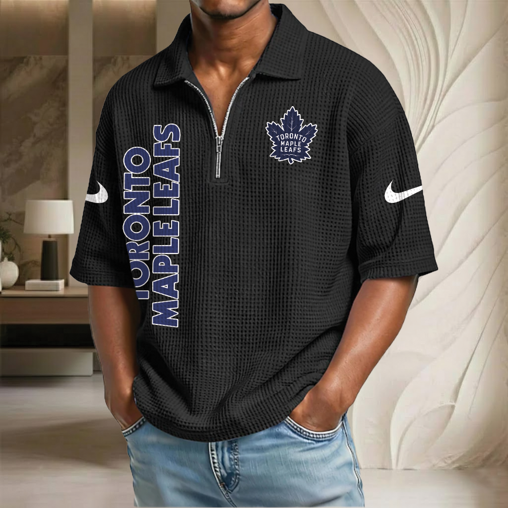 NHL x TML Waffle Half-Zip Polo Shirt HLP 070326 HLPHUONG