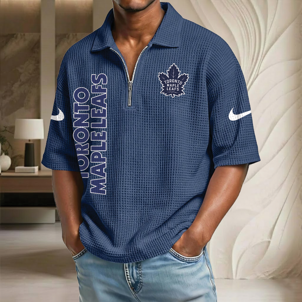 NHL x TML Waffle Half-Zip Polo Shirt HLP 070326 HLPHUONG