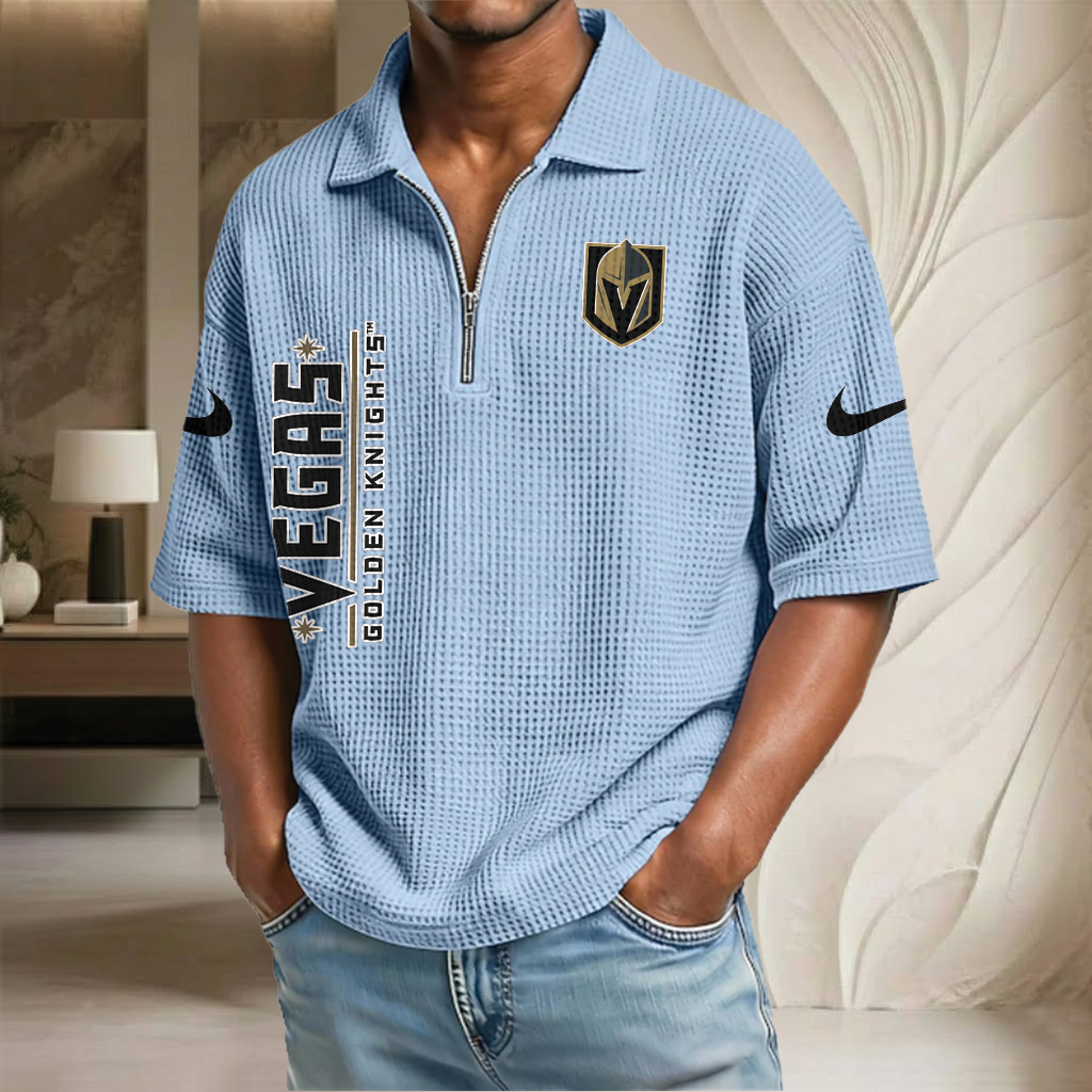 NHL x VGK Waffle Half-Zip Polo Shirt HLP 070326 HLPHUONG