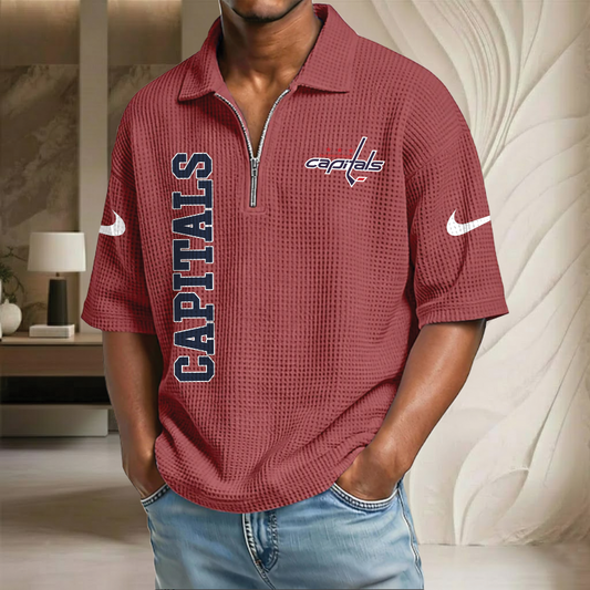 NHL x WC Waffle Half-Zip Polo Shirt HLP 070326 HLPHUONG
