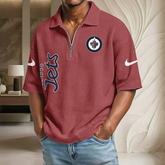 NHL x WJ Waffle Half-Zip Polo Shirt HLP 070326 HLPHUONG