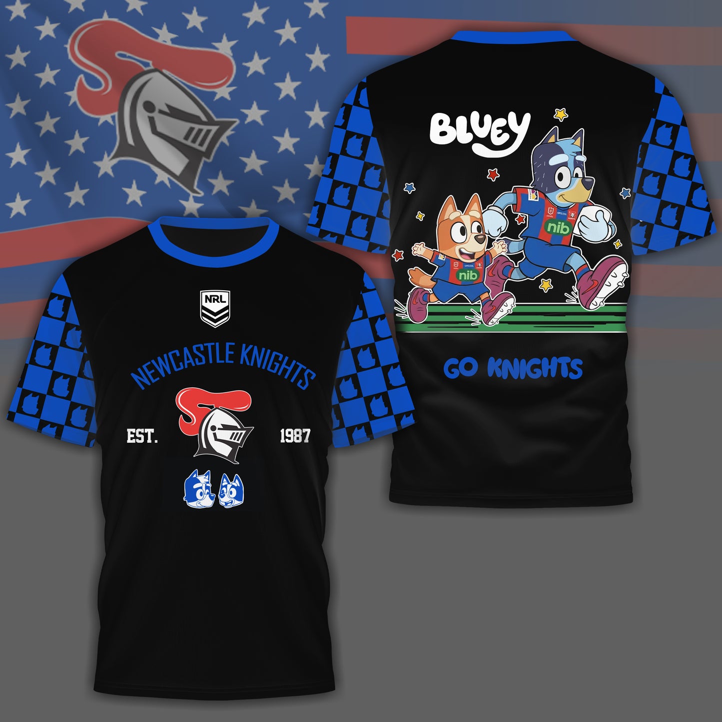 NK x NRL Premium Bluey 3D Shirt DDT TTTZ
