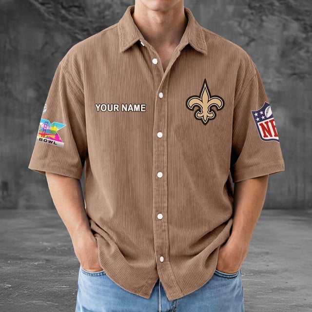 NOS x NFL Men Seersucker Button Shirt DDT NTL