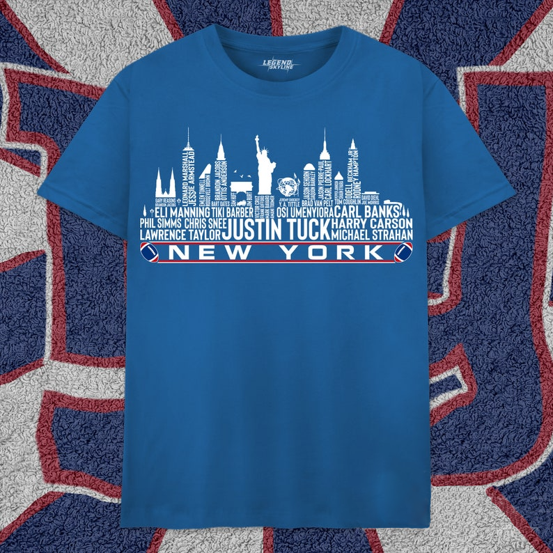 NYG Football Greatest Of All Time Team Legends, City Skyline Shirt DDT CTND
