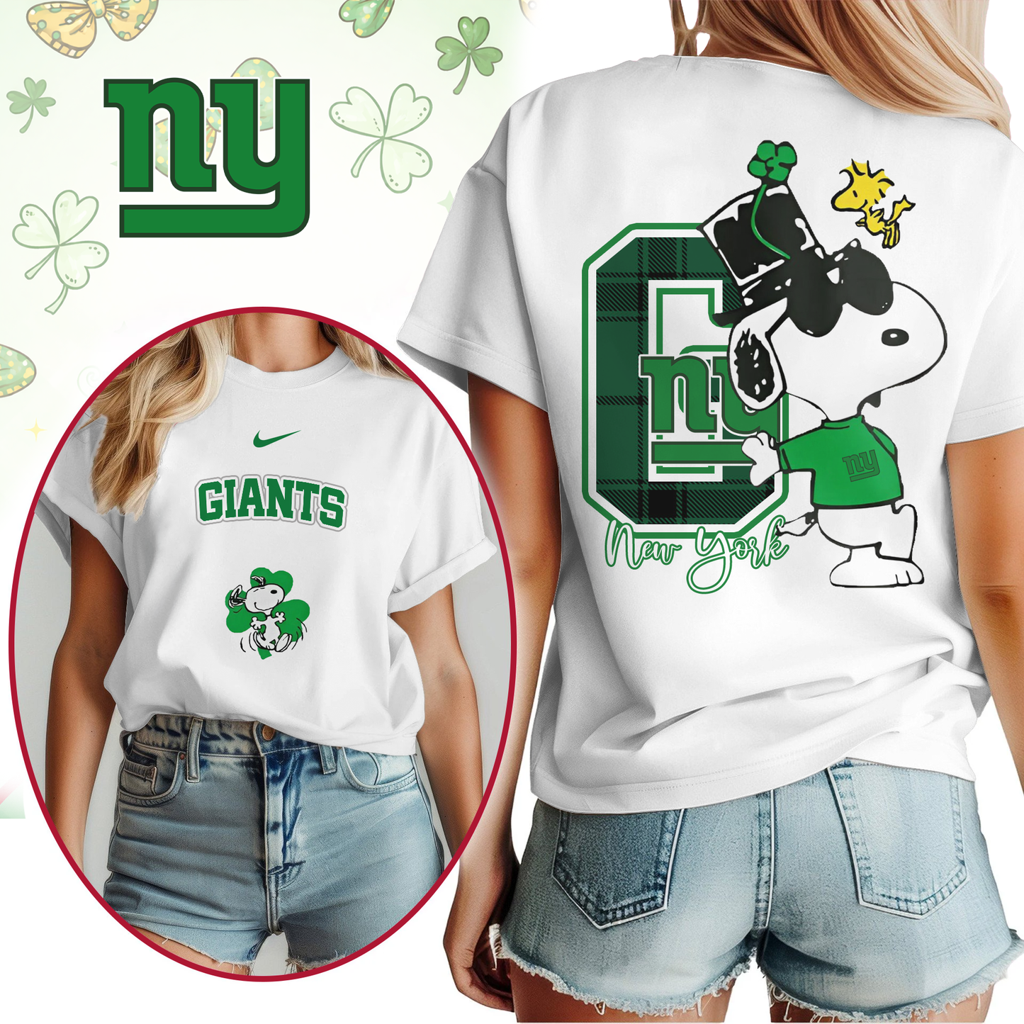 NYG Premium NFL Snoopy St. Patricks Day Shirt DDT NTL