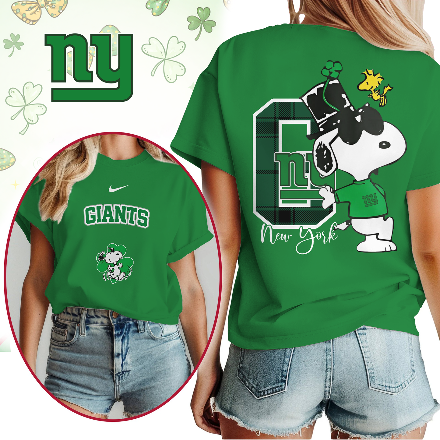 NYG Premium NFL Snoopy St. Patricks Day Shirt DDT NTL