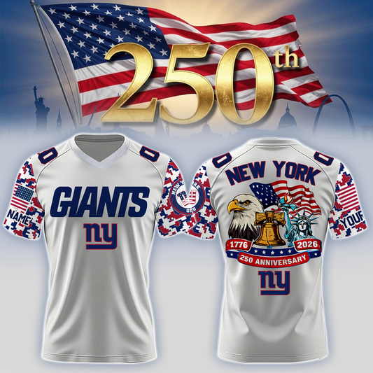 NYG x 250th Years USA Anniversary-V-neck Short Sleeve Jersey DATND TANTD