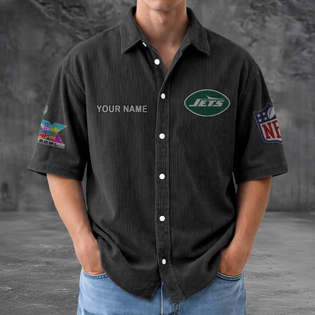 NYJ x NFL Men Seersucker Button Shirt DDT NTL