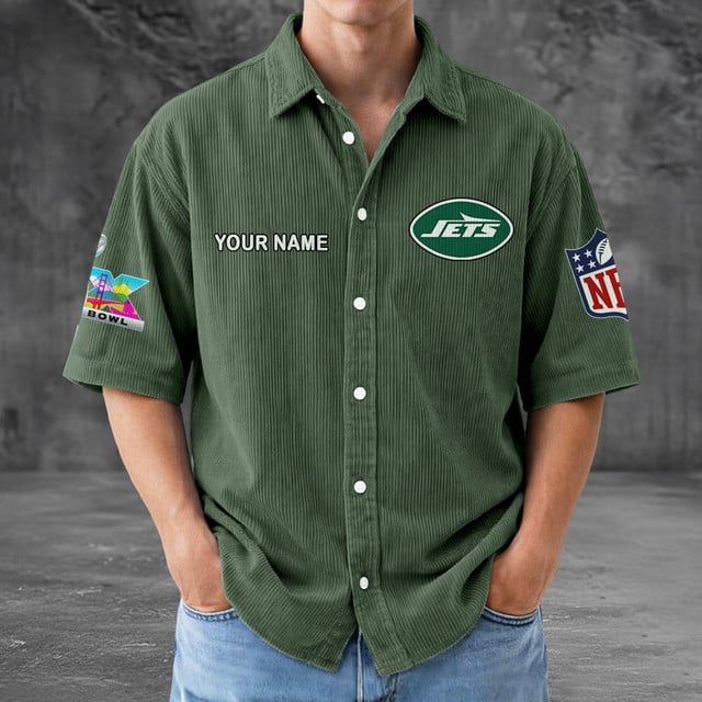 NYJ x NFL Men Seersucker Button Shirt DDT NTL