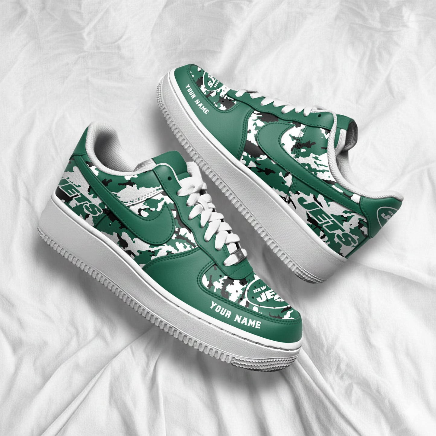 NYJ x NFL Premium Camo AF1 Sneakers DDT CTND