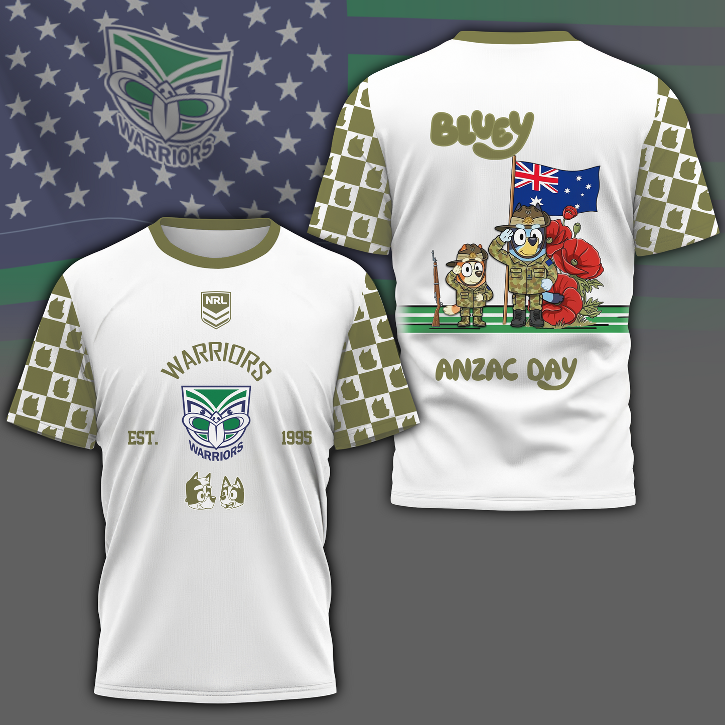 NZW x NRL Anniversary Anzac Day Shirt DDT LBN