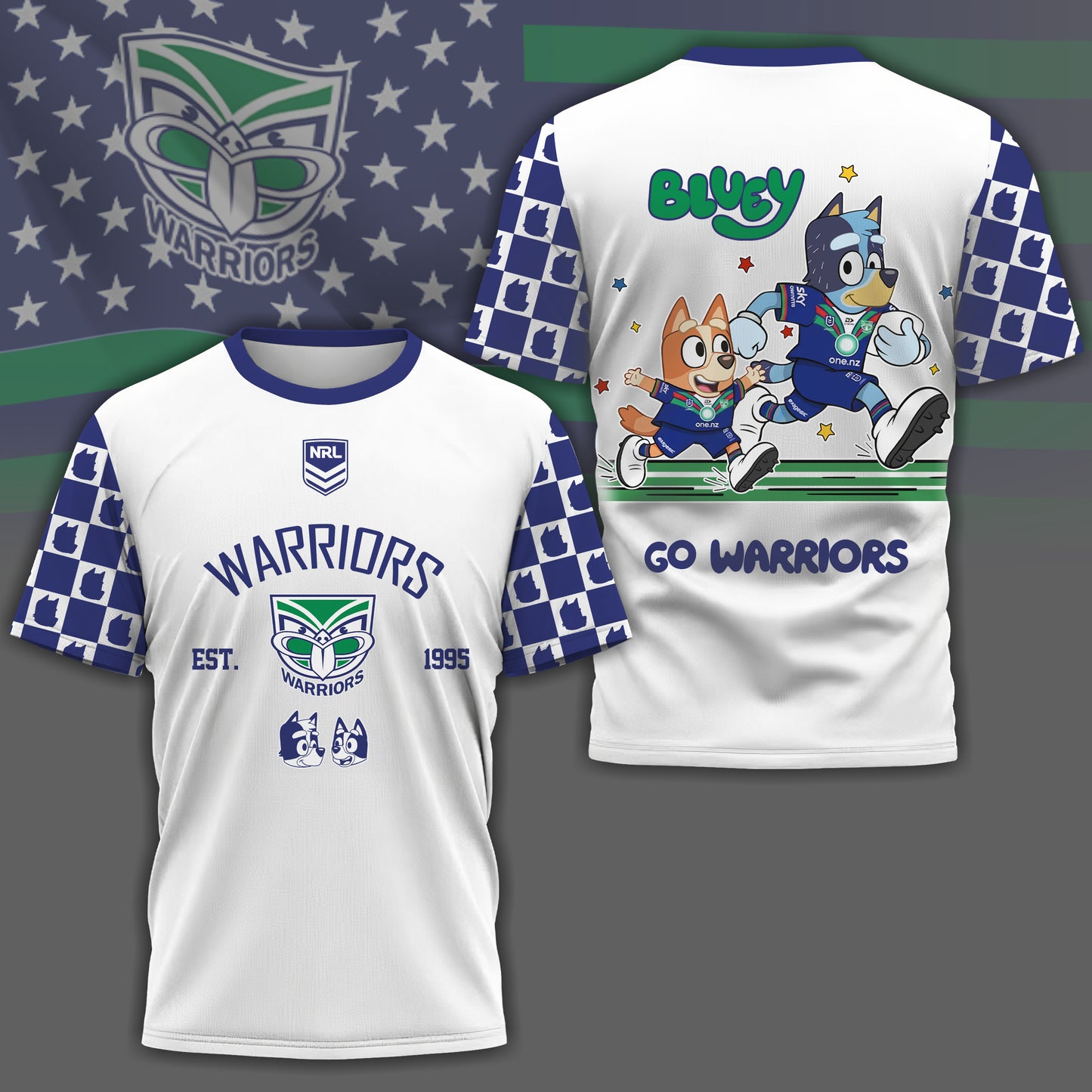 NZW x NRL Premium Bluey 3D Shirt DDT TTTZ