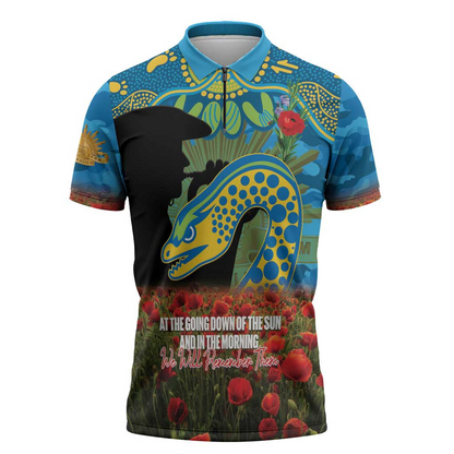 PAR x NRL Rugby ANZAC Day Zipper Polo Shirt Last Post Poppy We Will Remember Them LT14 DatND DVT
