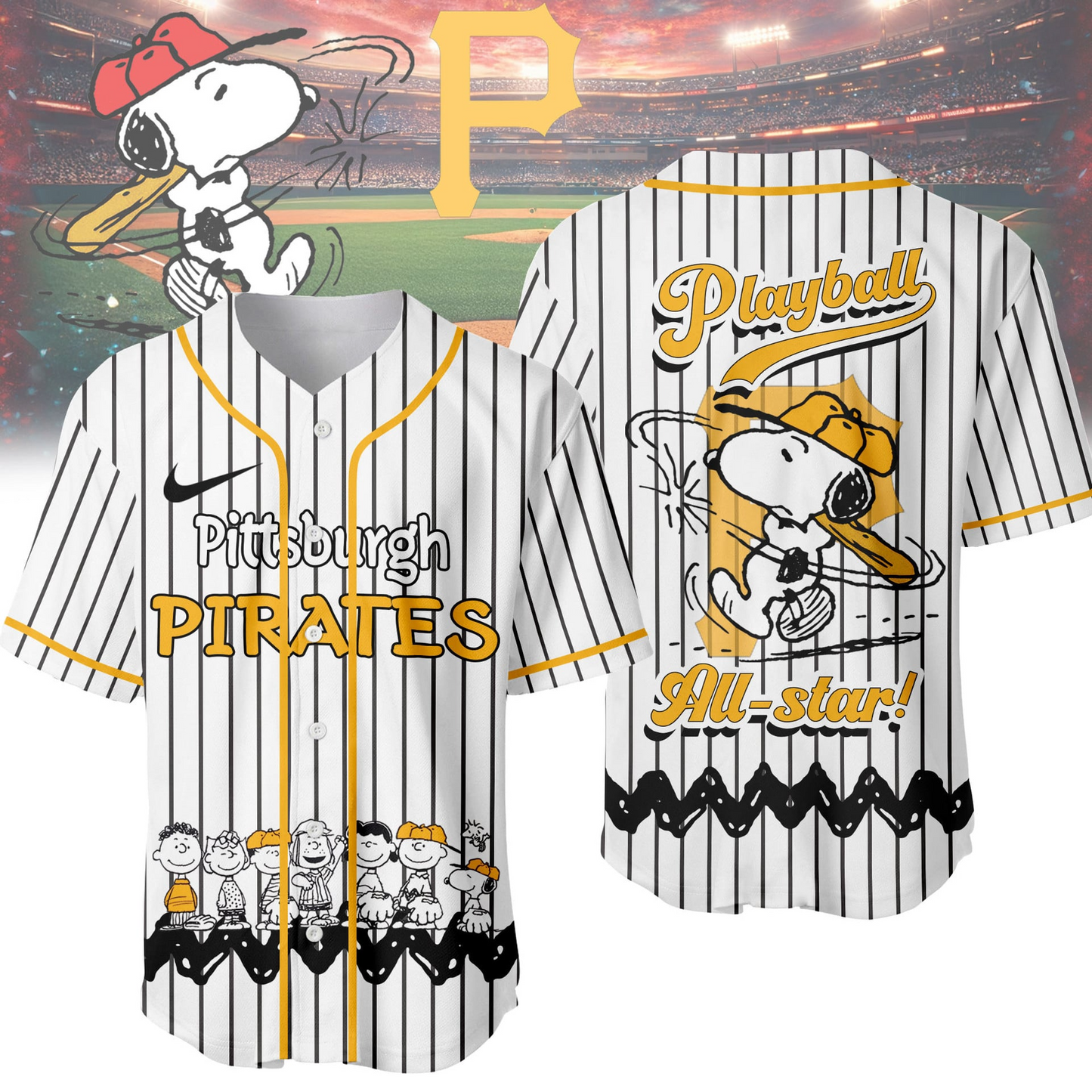 PP 1 x Premium MLB Snoopy Playball Jersey DDT NTL