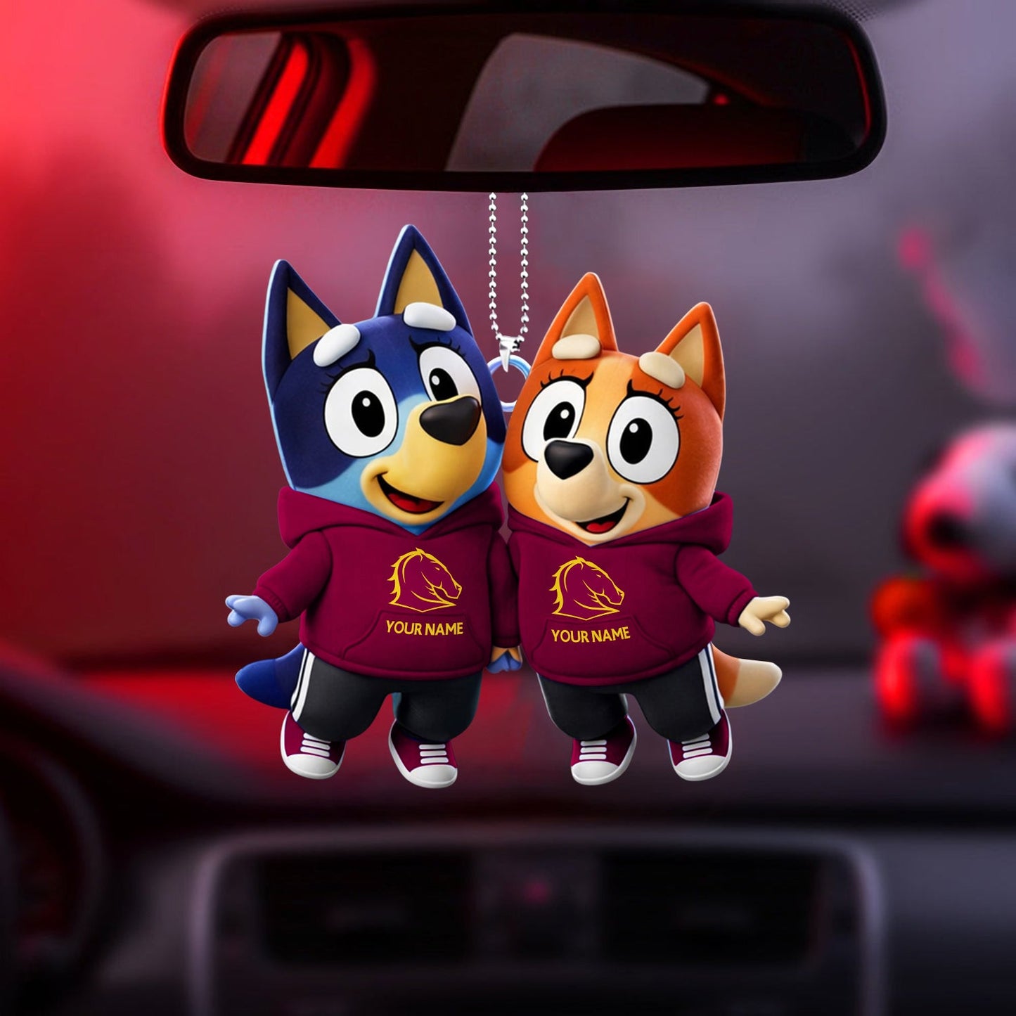 PREMIUM BB X Bluey & Bingo Car Ornament NDT NHM