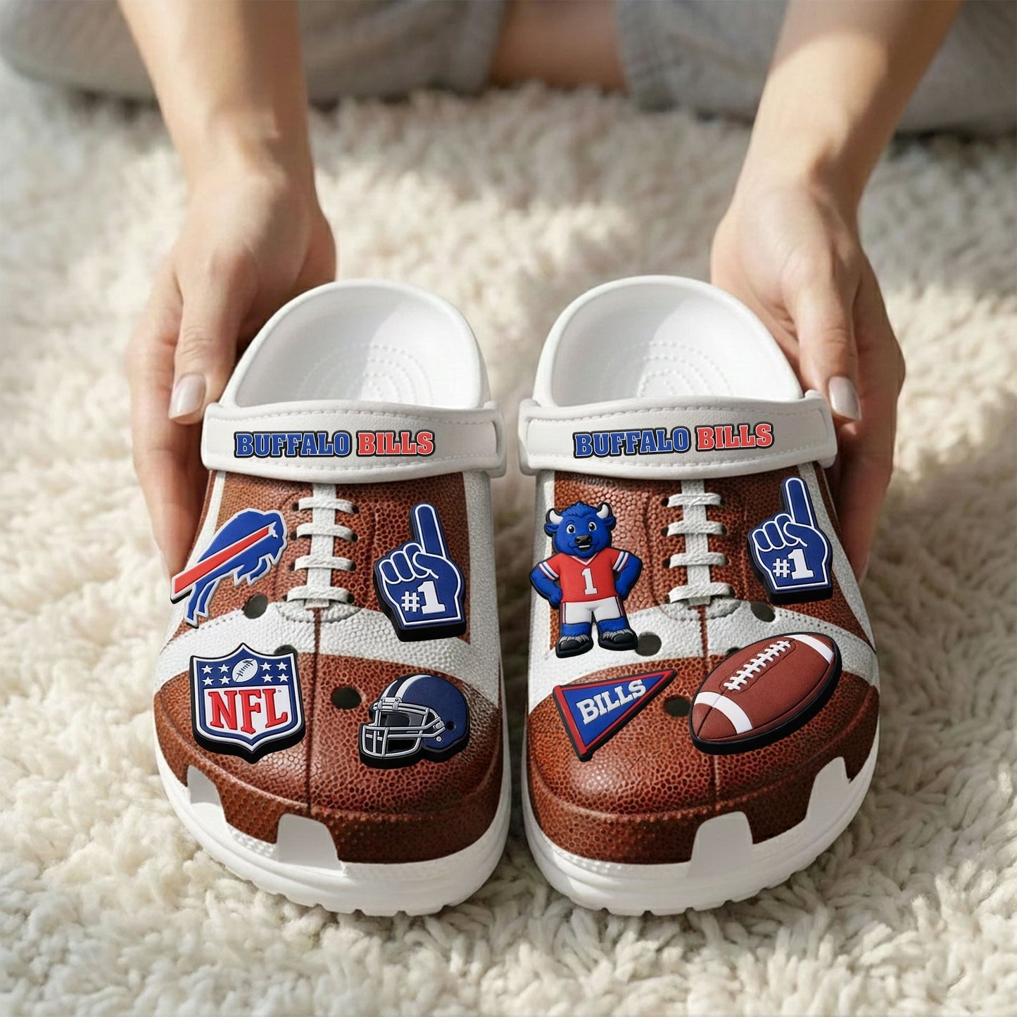 PREMIUM NFL X BUF CLOGS WITH CHARMS NDT NHM