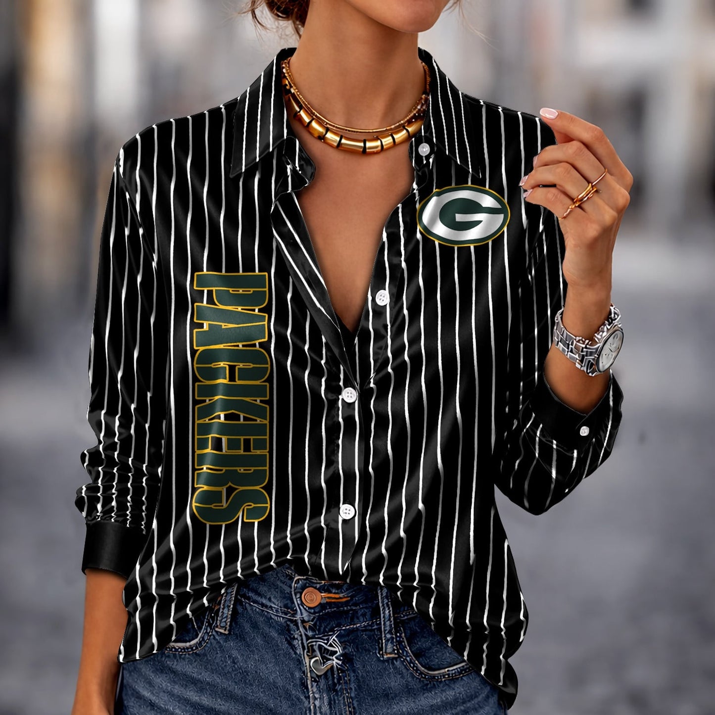 PREMIUM NFL X GB Silk Women‘s Long Sleeved Shirt NDT NHM 190326