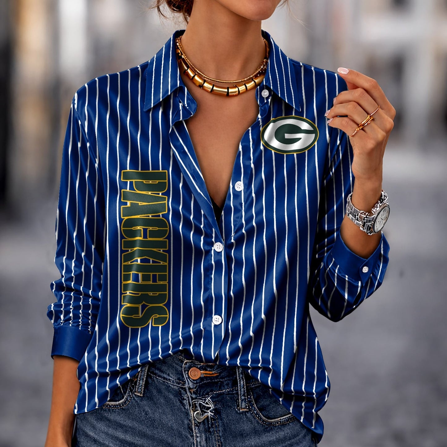 PREMIUM NFL X GB Silk Women‘s Long Sleeved Shirt NDT NHM 190326