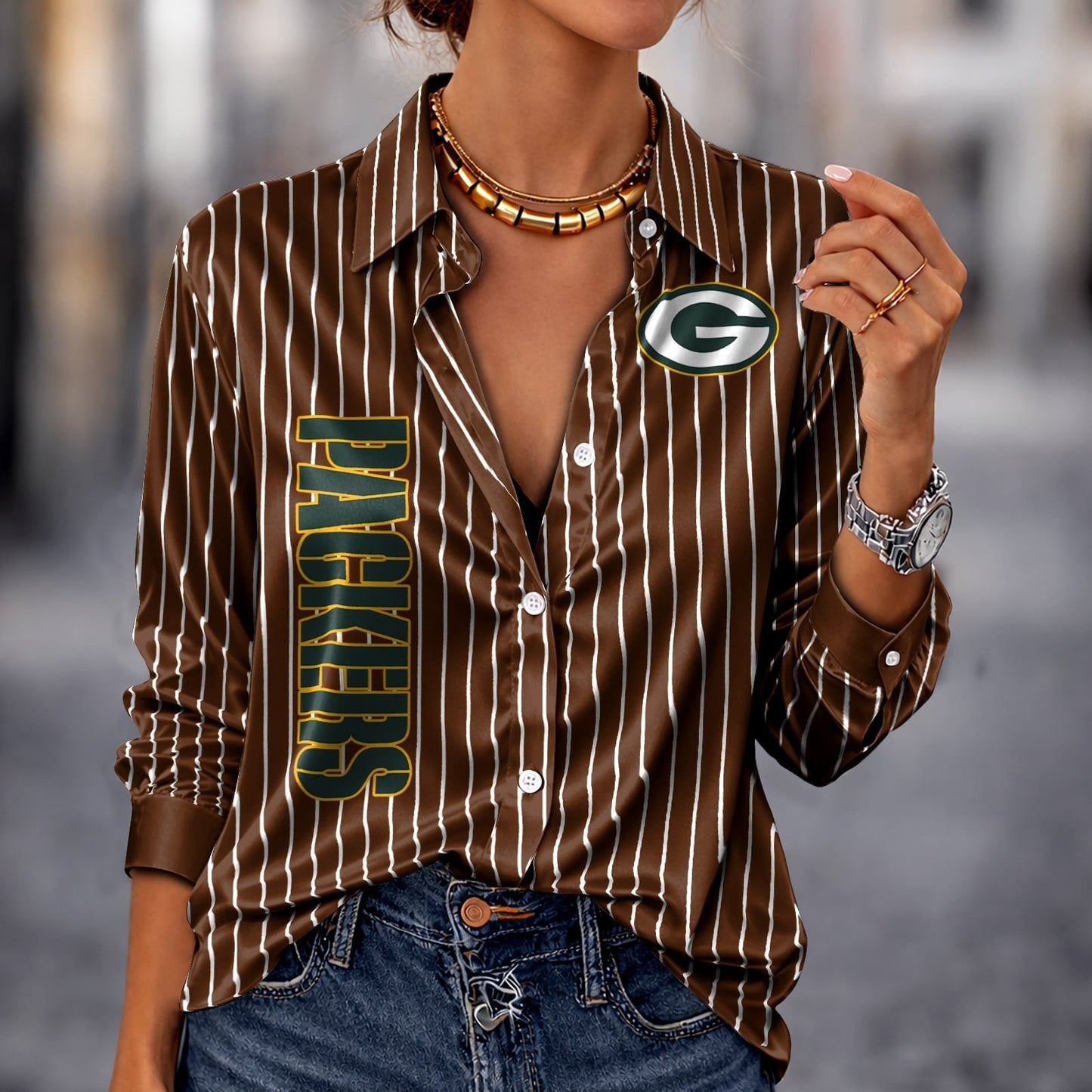 PREMIUM NFL X GB Silk Women‘s Long Sleeved Shirt NDT NHM 190326