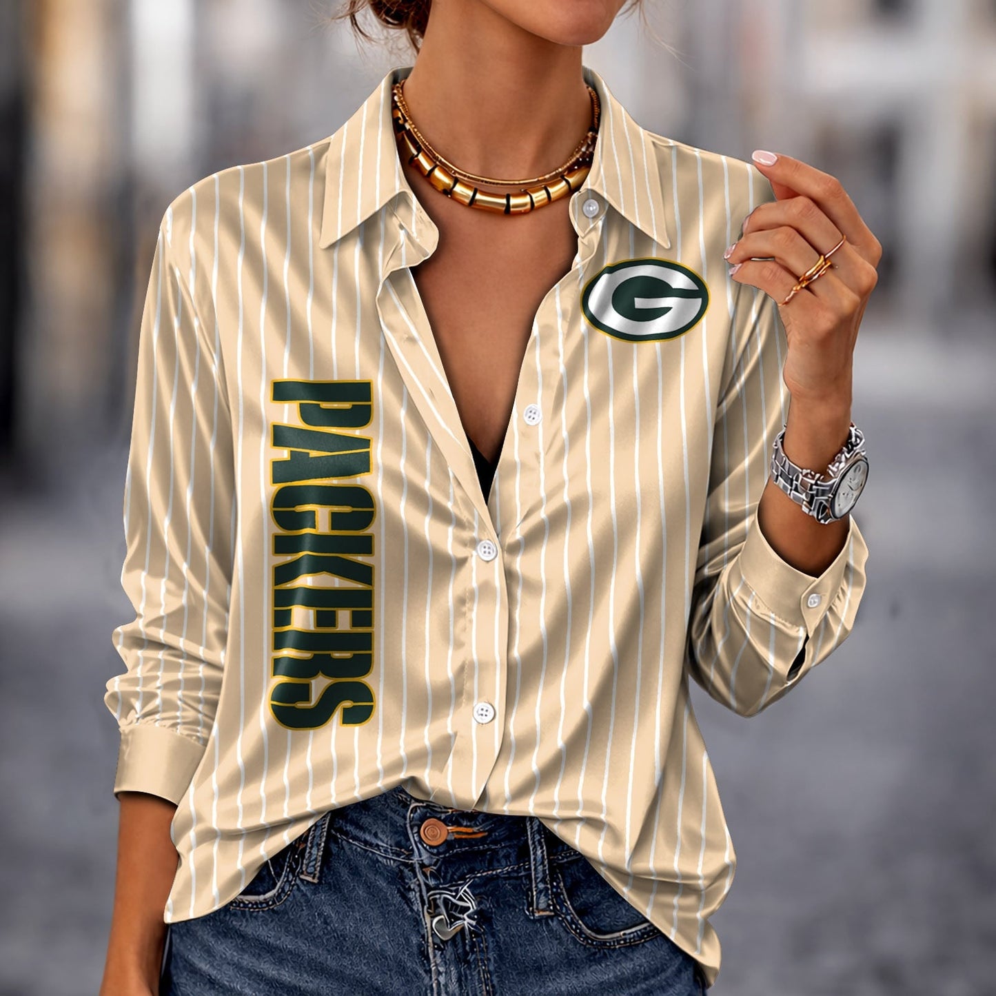 PREMIUM NFL X GB Silk Women‘s Long Sleeved Shirt NDT NHM 190326