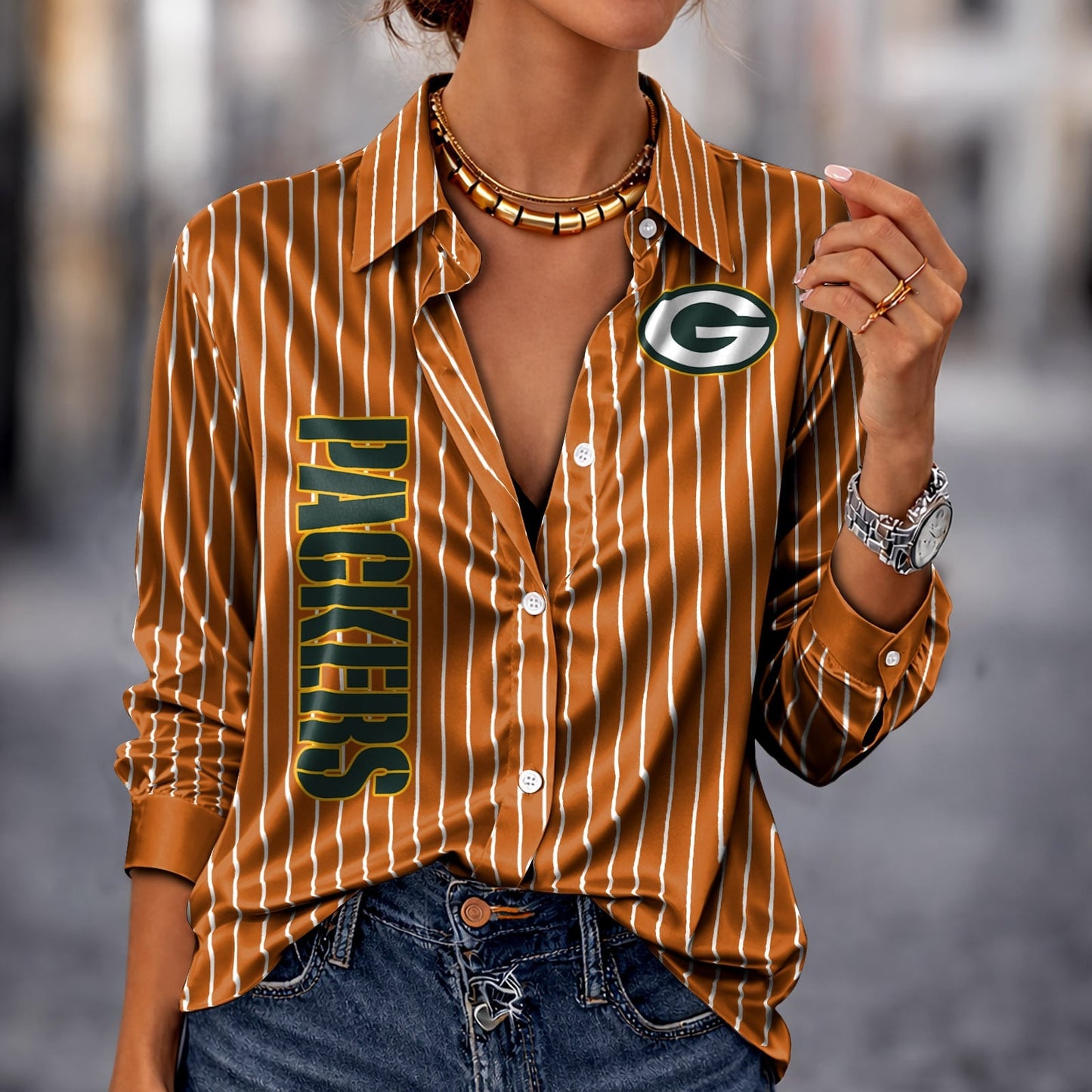 PREMIUM NFL X GB Silk Women‘s Long Sleeved Shirt NDT NHM 190326