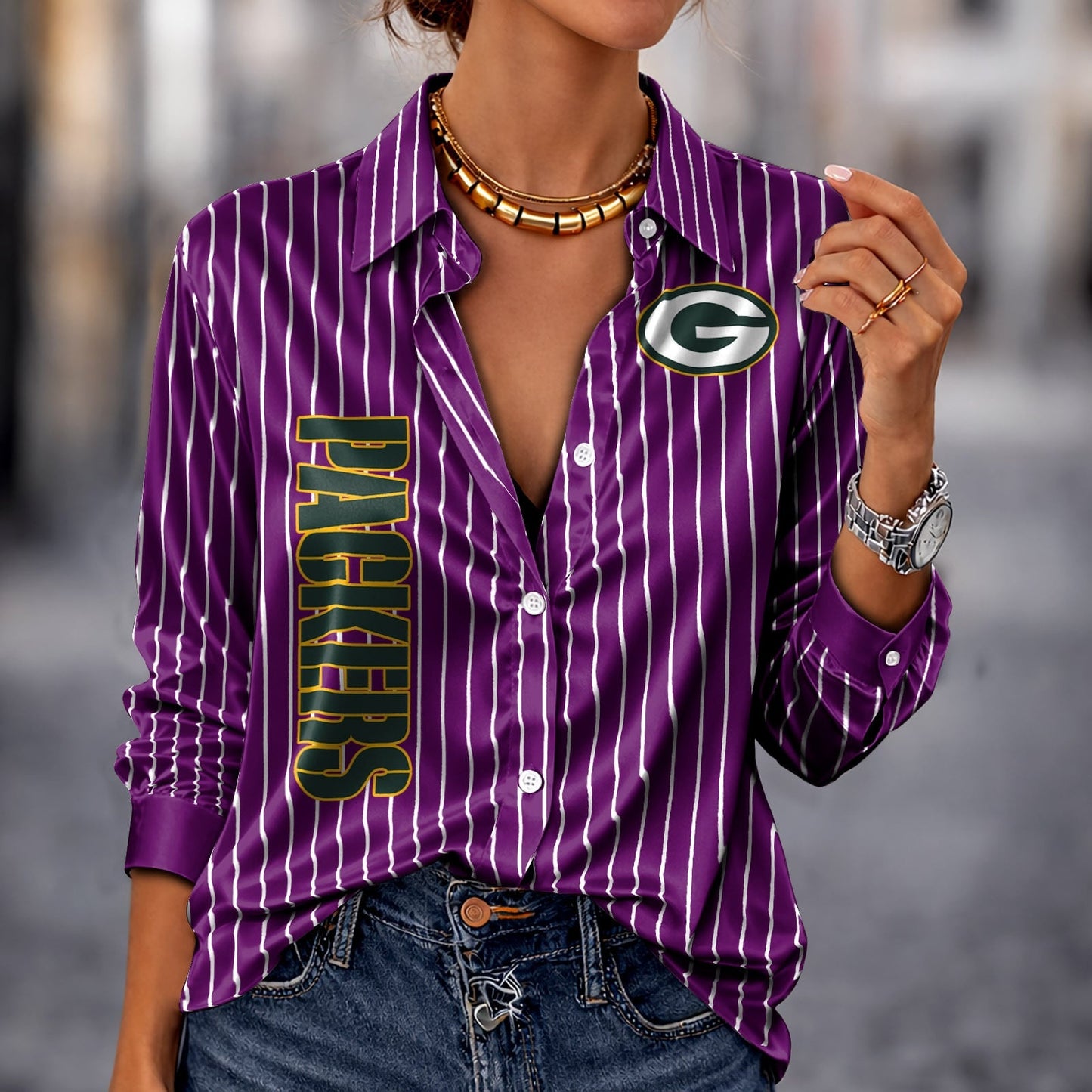 PREMIUM NFL X GB Silk Women‘s Long Sleeved Shirt NDT NHM 190326