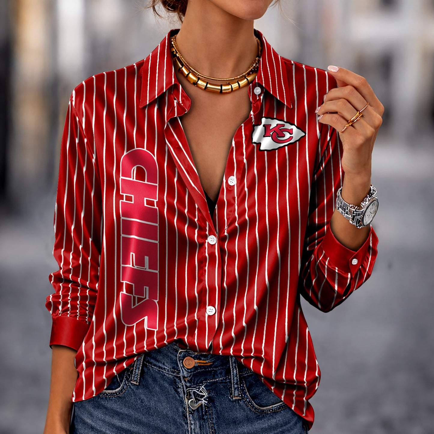 PREMIUM NFL X KCC Silk Women‘s Long Sleeved Shirt NDT NHM 190326