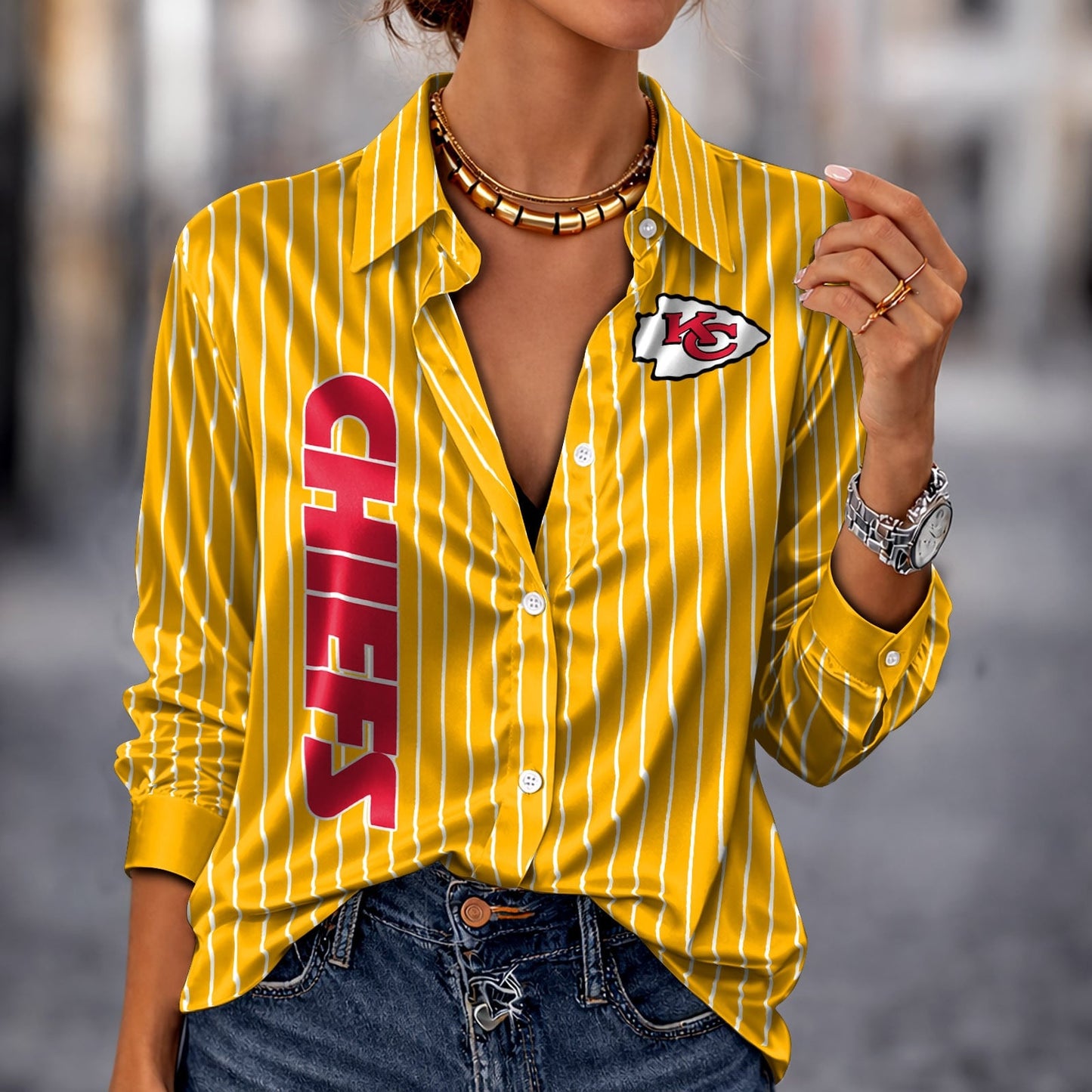 PREMIUM NFL X KCC Silk Women‘s Long Sleeved Shirt NDT NHM 190326