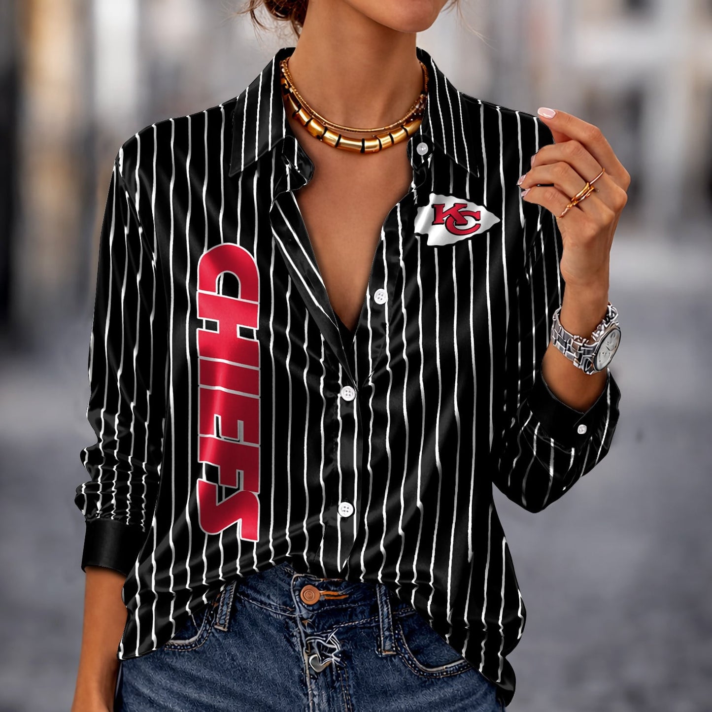 PREMIUM NFL X KCC Silk Women‘s Long Sleeved Shirt NDT NHM 190326