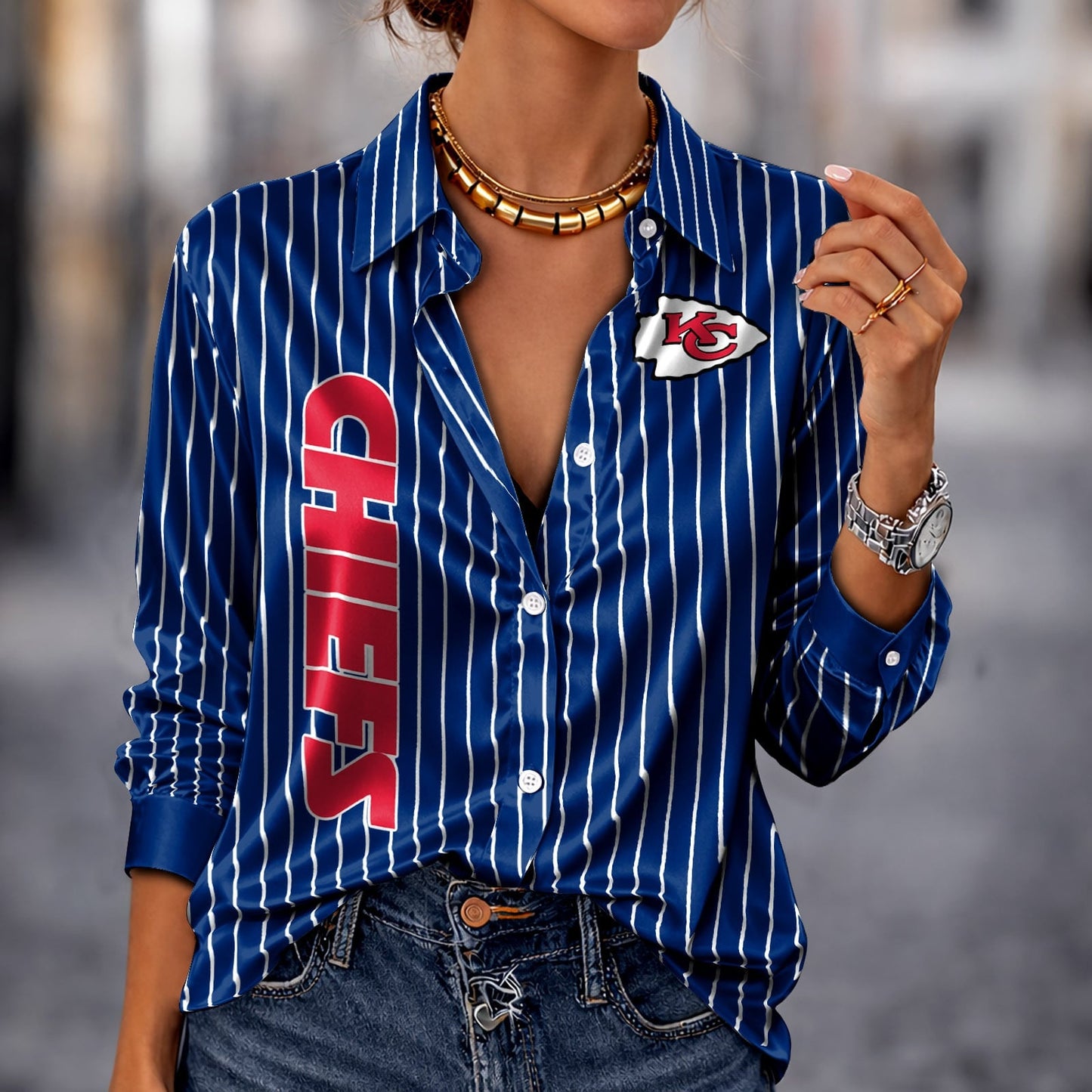 PREMIUM NFL X KCC Silk Women‘s Long Sleeved Shirt NDT NHM 190326