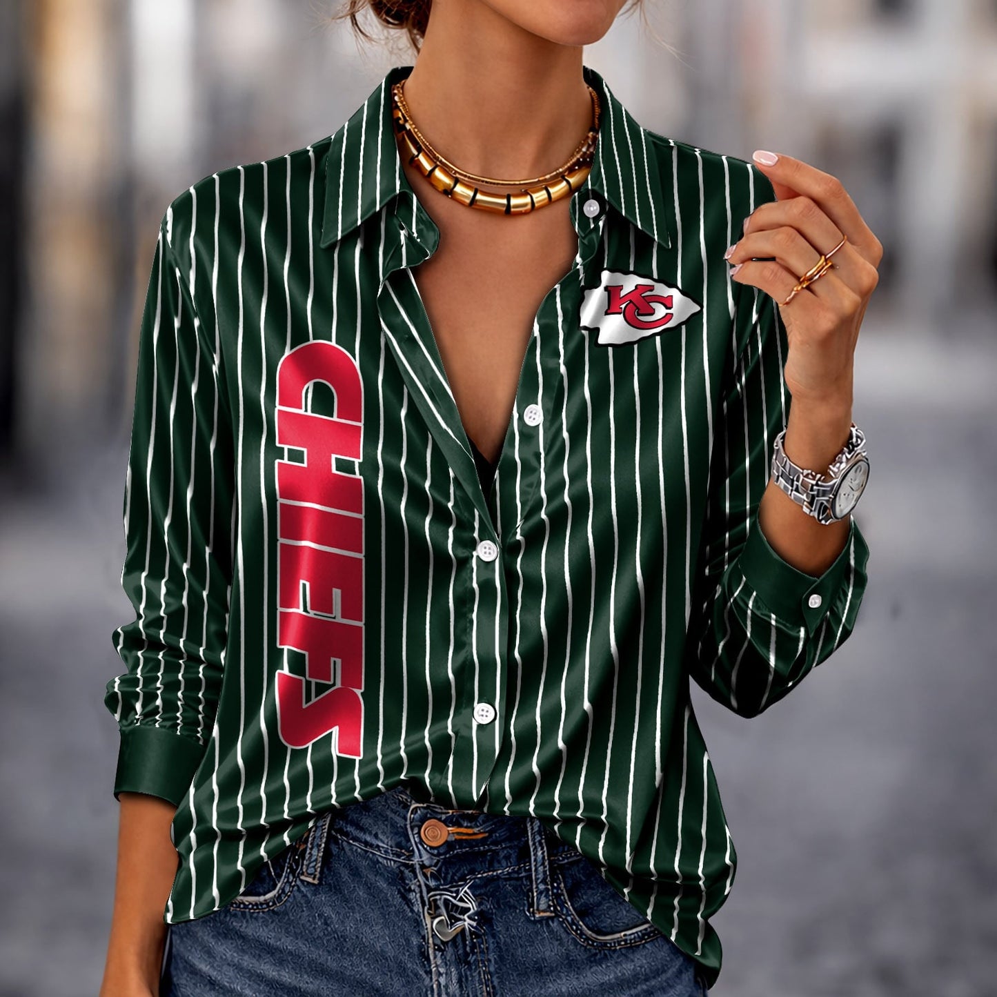 PREMIUM NFL X KCC Silk Women‘s Long Sleeved Shirt NDT NHM 190326