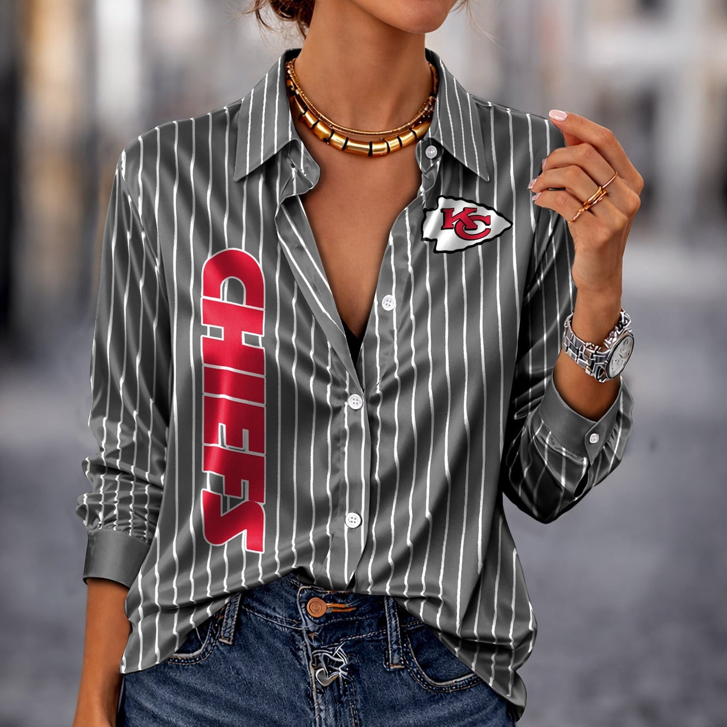 PREMIUM NFL X KCC Silk Women‘s Long Sleeved Shirt NDT NHM 190326