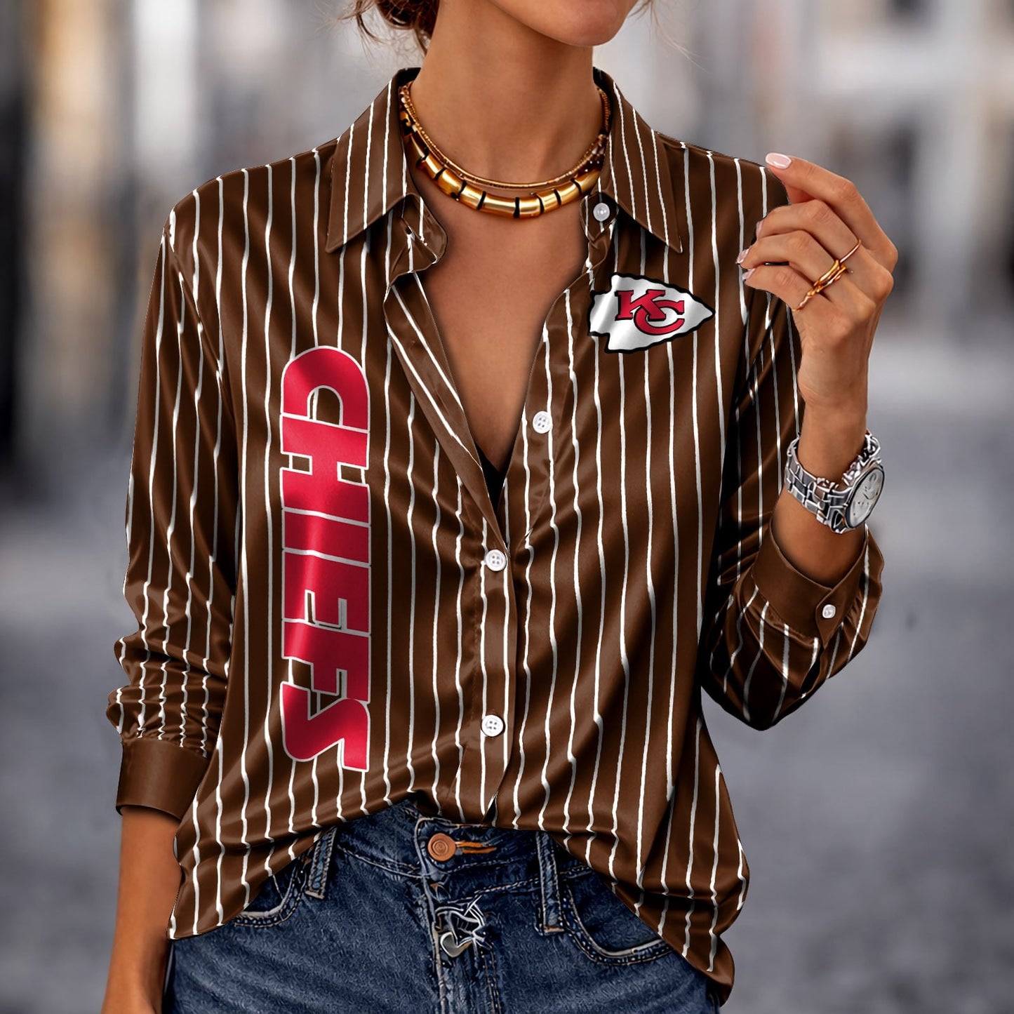 PREMIUM NFL X KCC Silk Women‘s Long Sleeved Shirt NDT NHM 190326