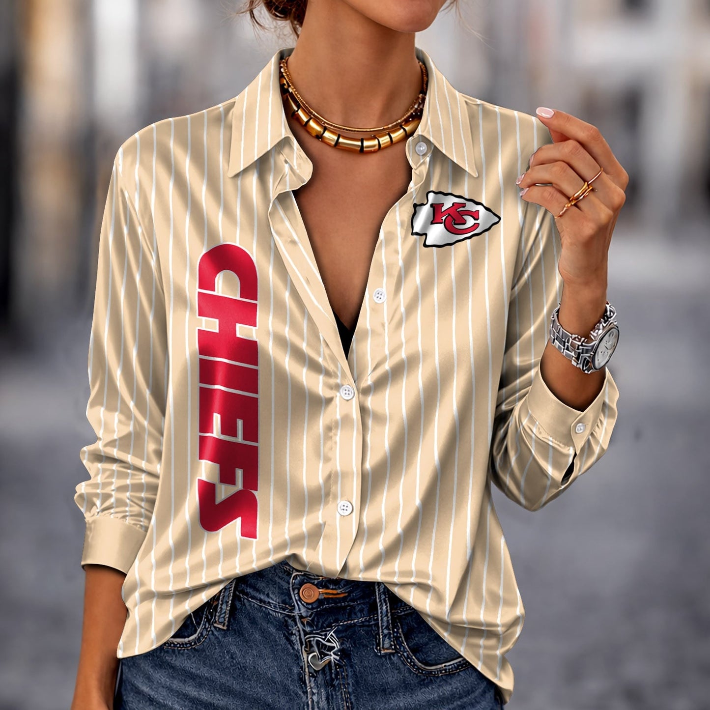 PREMIUM NFL X KCC Silk Women‘s Long Sleeved Shirt NDT NHM 190326