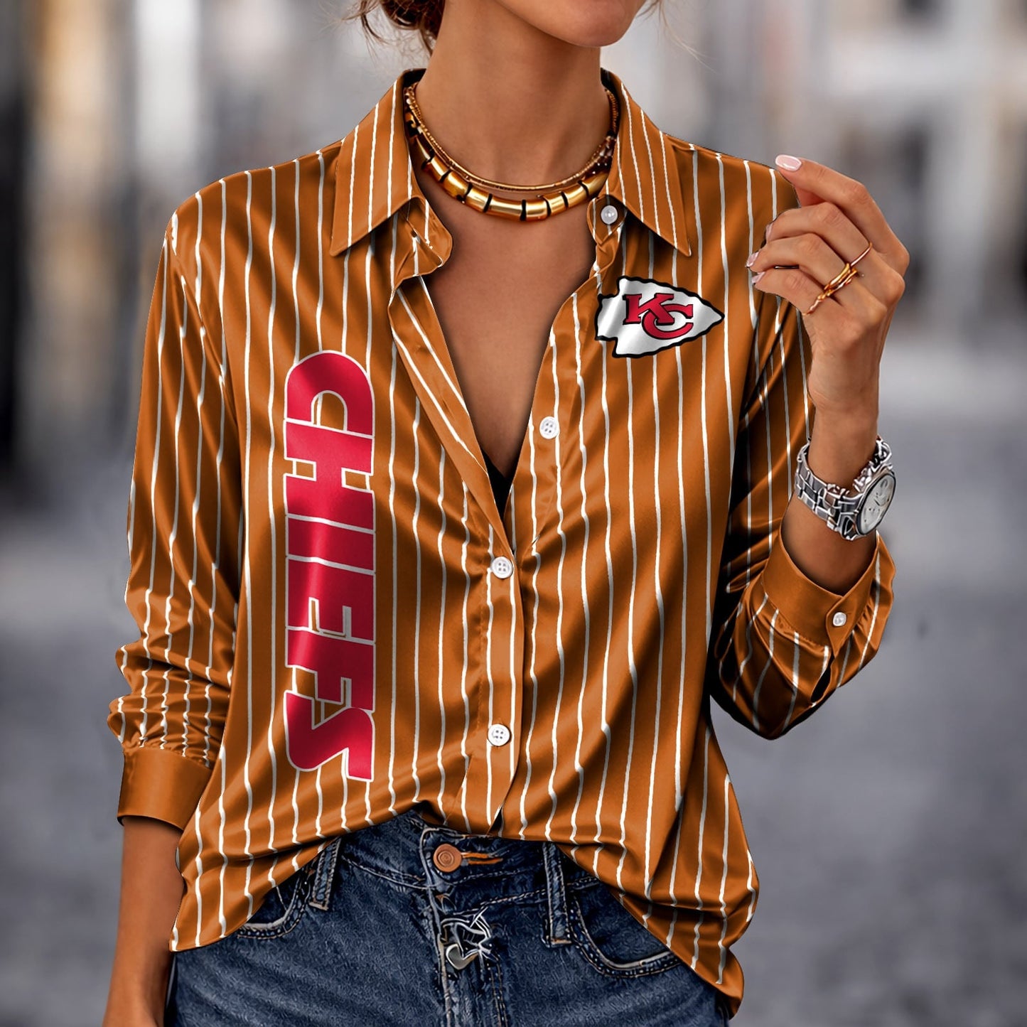 PREMIUM NFL X KCC Silk Women‘s Long Sleeved Shirt NDT NHM 190326