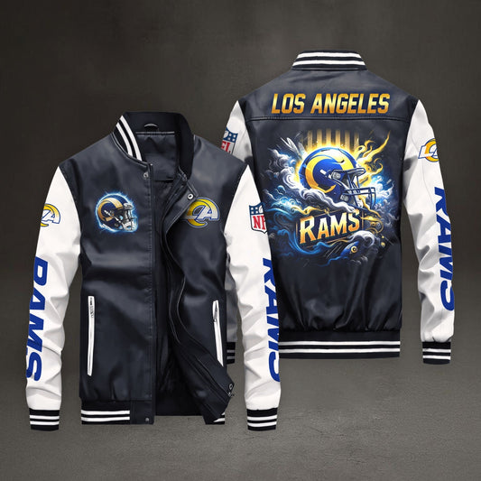 PREMIUM NFL X LAR LEATHER BOMBER JACKET NDT NHM