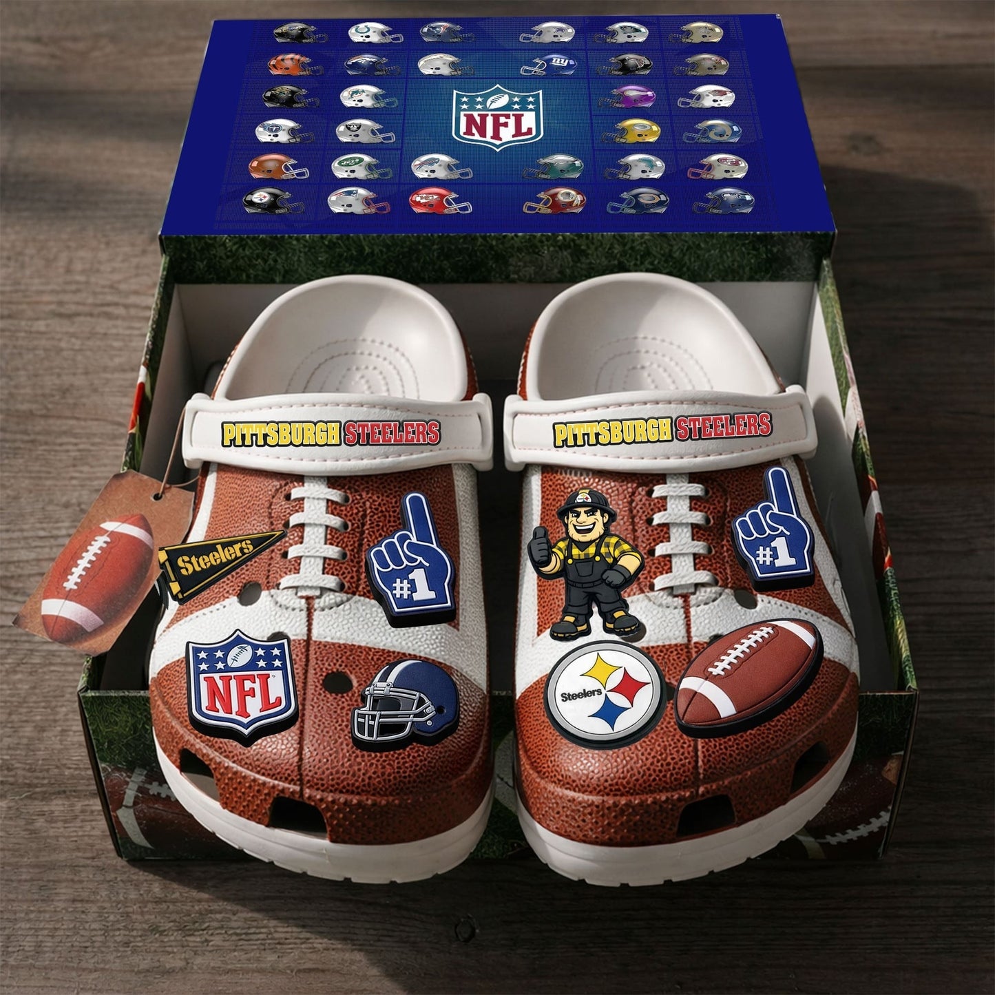 PREMIUM NFL X PIT CLOGS WITH CHARMS NDT NHM