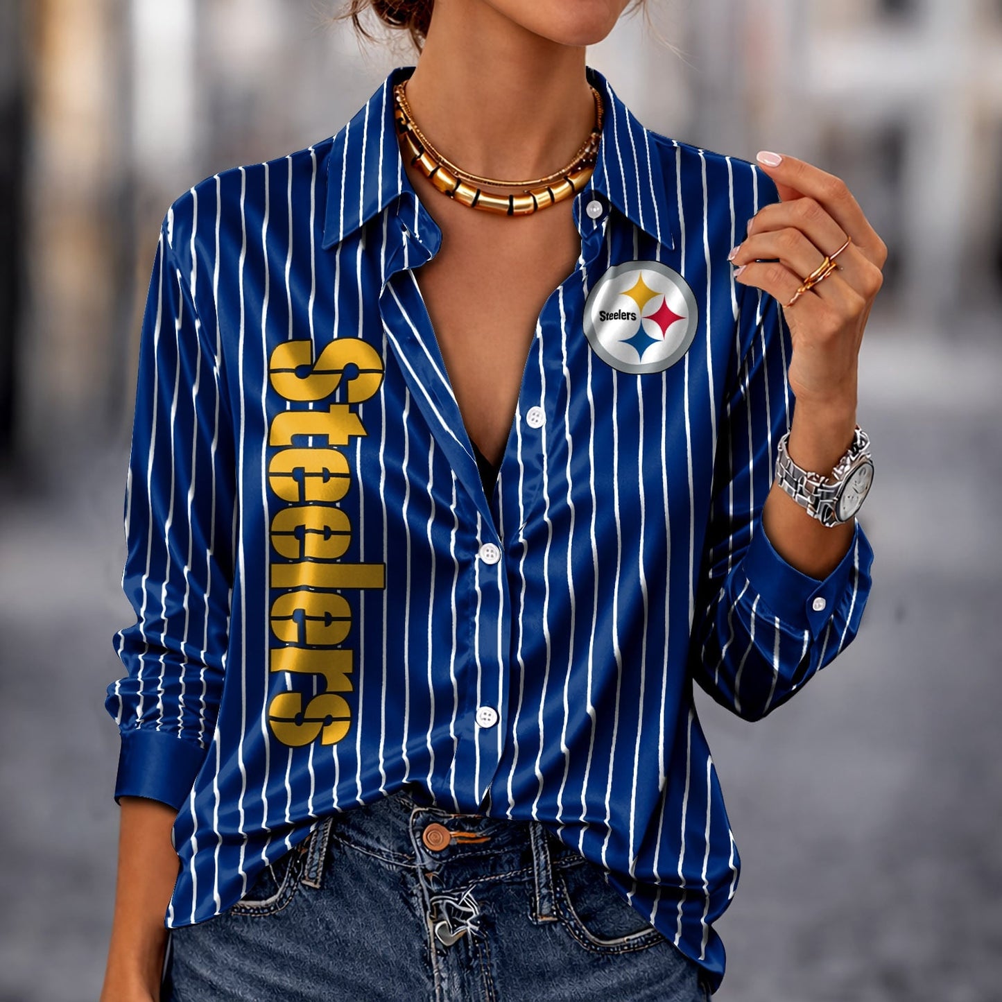 PREMIUM NFL X PIT Silk Women‘s Long Sleeved Shirt NDT NHM 190326