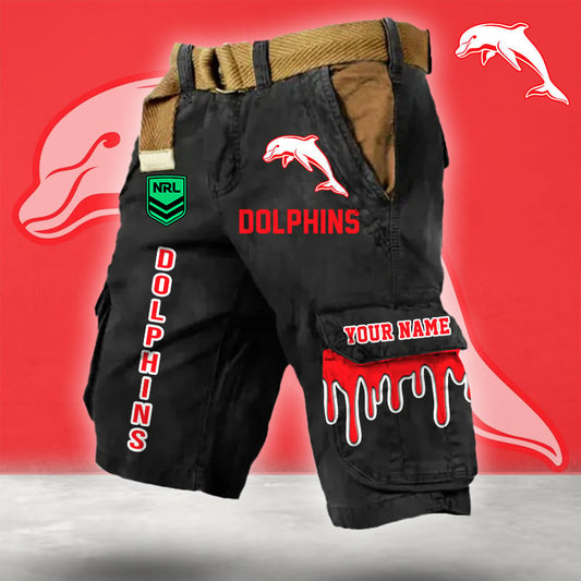 PREMIUM NRL X DOL Cargo Shorts Custom Name Limited Edition NDT LVH